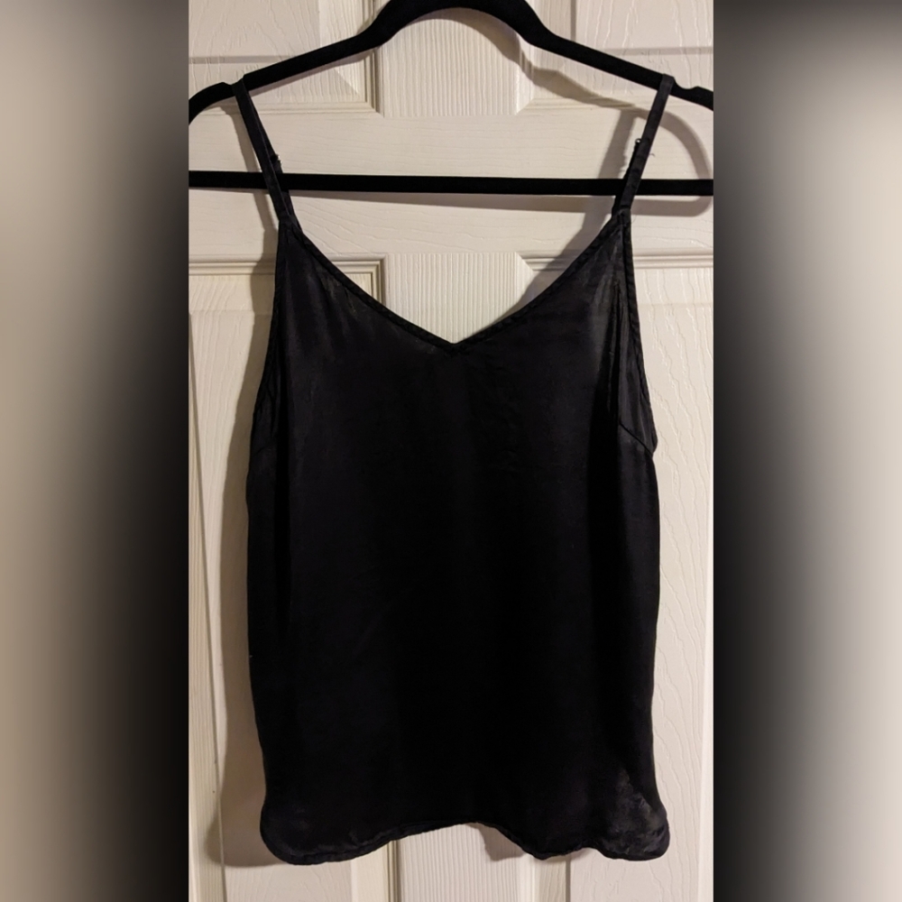 Vagamundo Black 100% Silk Cami Top M/L Boho Festival
